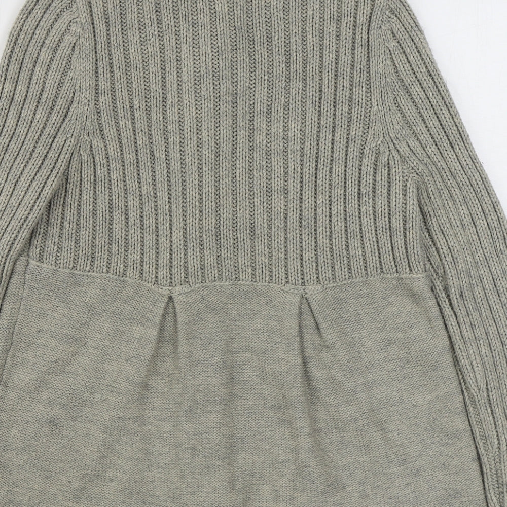 NEXT Womens Beige High Neck  Acrylic Cardigan Jumper Size 16