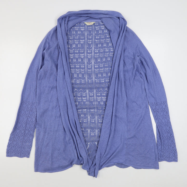 Matalan Womens Blue V-Neck  Cotton Cardigan Jumper Size 12