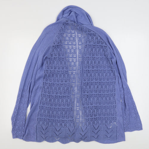 Matalan Womens Blue V-Neck  Cotton Cardigan Jumper Size 12