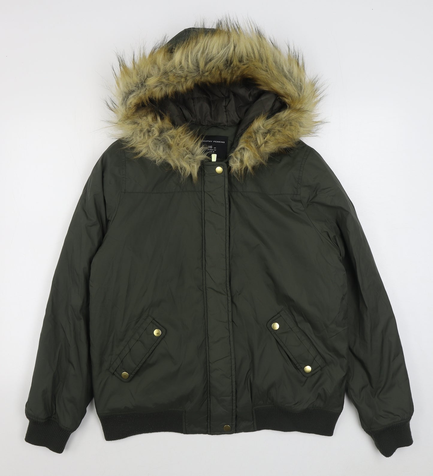 Dorothy Perkins Womens Green   Parka Coat Size 16  Zip
