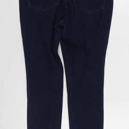 NEXT Womens Blue  Cotton Skinny Jeans Size 10 L26 in Regular Zip