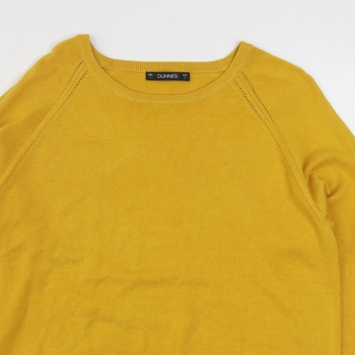 Dunnes Stores Womens Yellow Round Neck  Viscose Pullover Jumper Size L