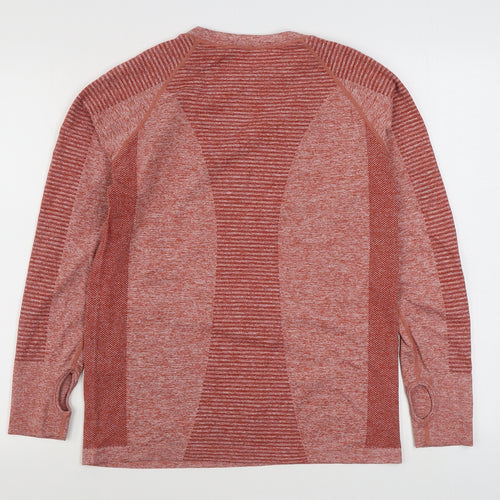Aurique Womens Orange  Polyamide Basic T-Shirt Size XL Round Neck Pullover