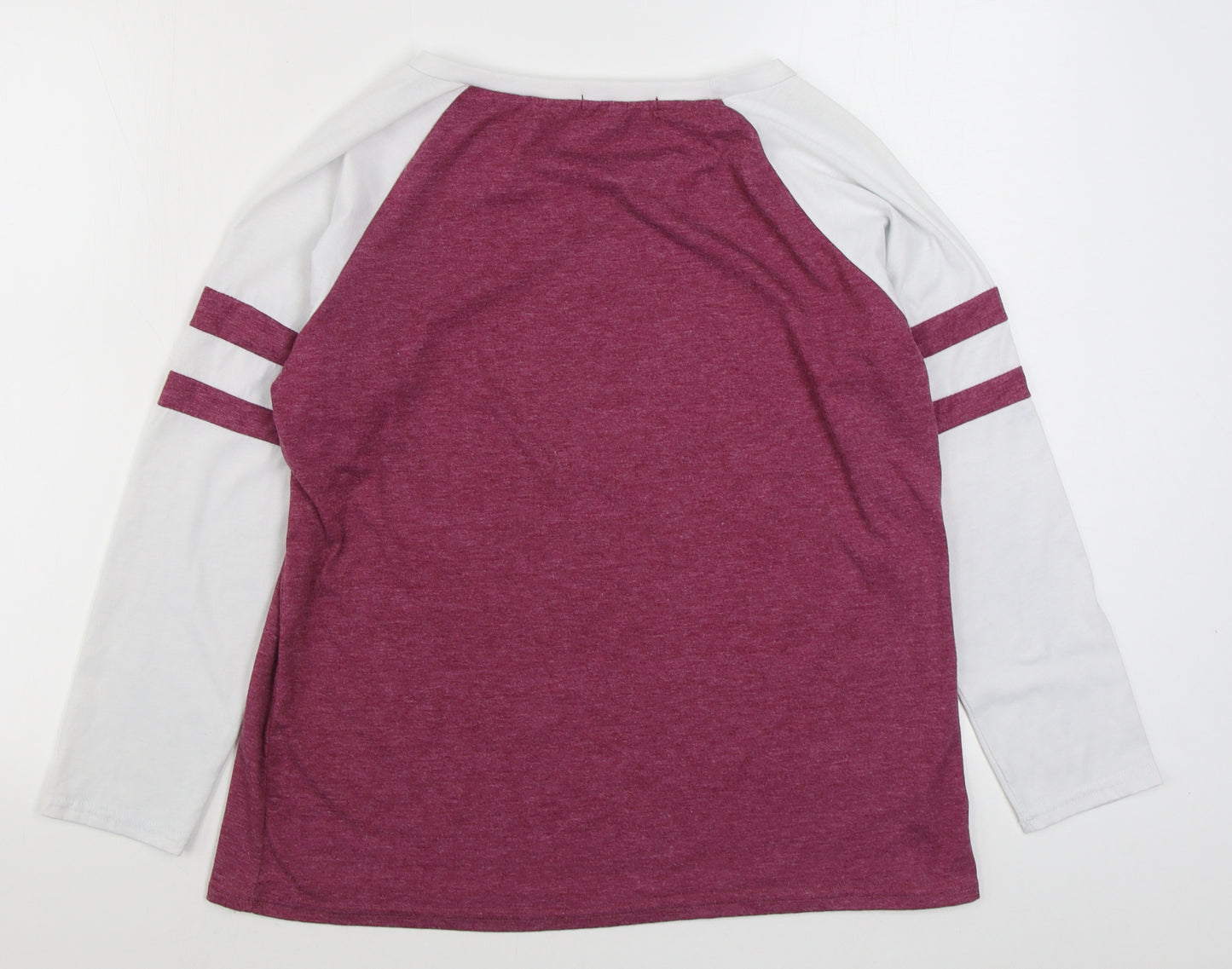 Isassy Womens Red  Cotton Basic T-Shirt Size XL Round Neck