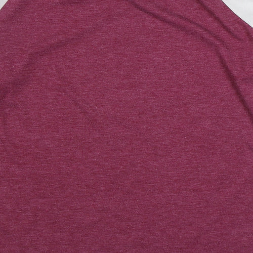 Isassy Womens Red  Cotton Basic T-Shirt Size XL Round Neck