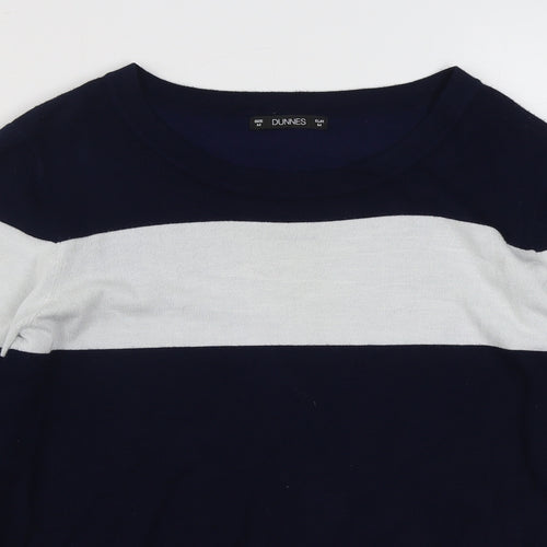 Dunnes Stores Womens Multicoloured Round Neck Striped Viscose Pullover Jumper Size M
