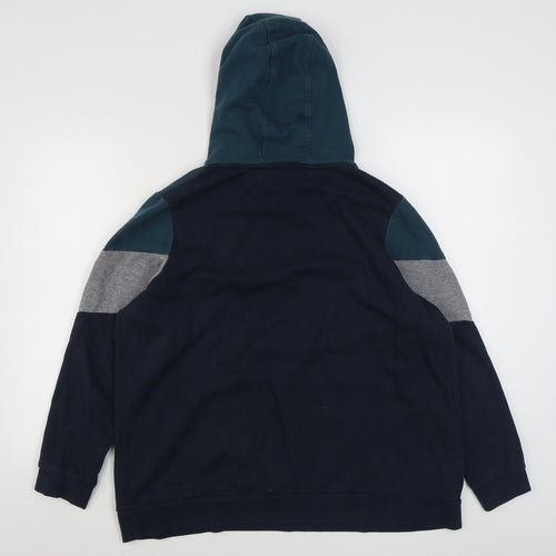 Matalan Mens Blue  Cotton Pullover Hoodie Size XL