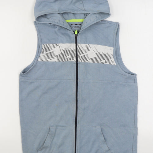 F&F Boys Blue  Cotton Full Zip Hoodie Size 13-14 Years  Zip - Sleeveless