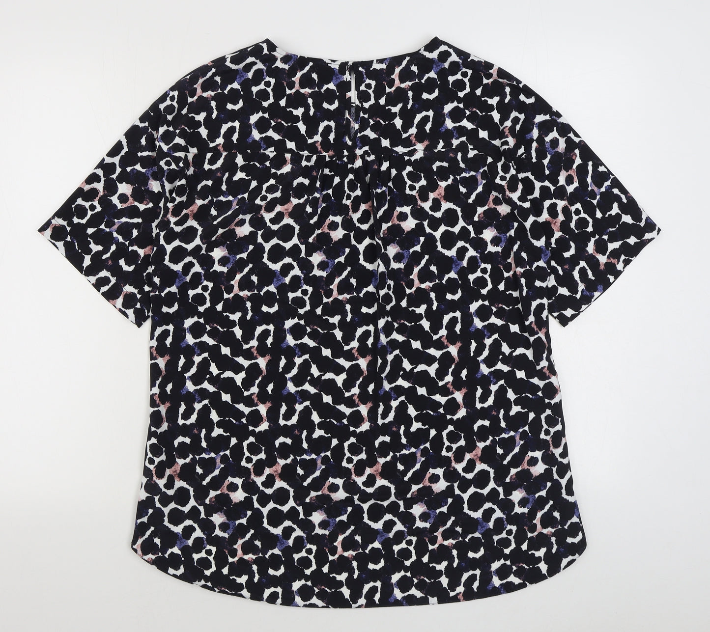 Primark Womens Multicoloured Animal Print Polyester Basic T-Shirt Size 12 Round Neck