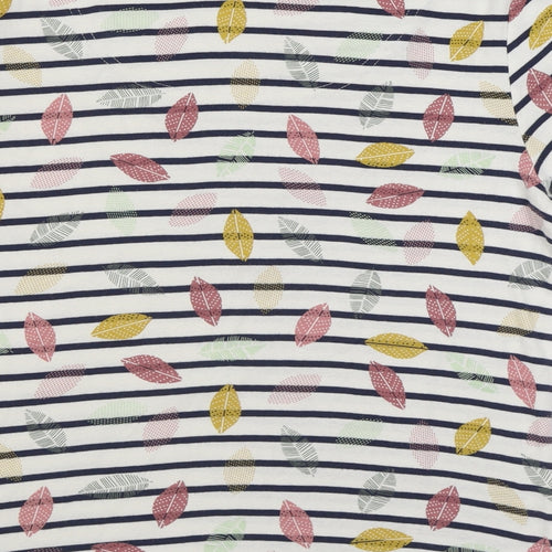 Maine Womens Multicoloured Striped 100% Cotton Basic T-Shirt Size 14 Square Neck
