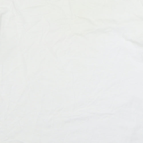 Dunnes Stores Womens White  Cotton Basic T-Shirt Size 12 Boat Neck