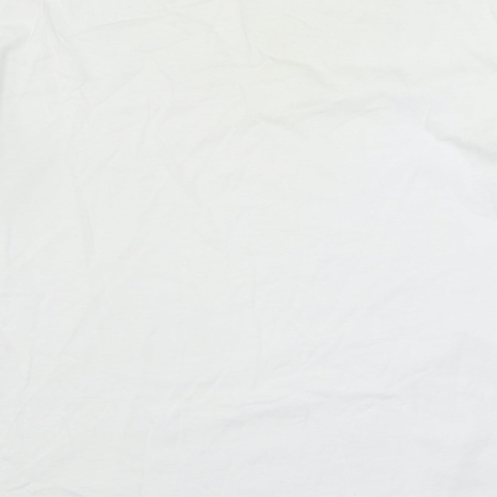 Dunnes Stores Womens White  Cotton Basic T-Shirt Size 12 Boat Neck