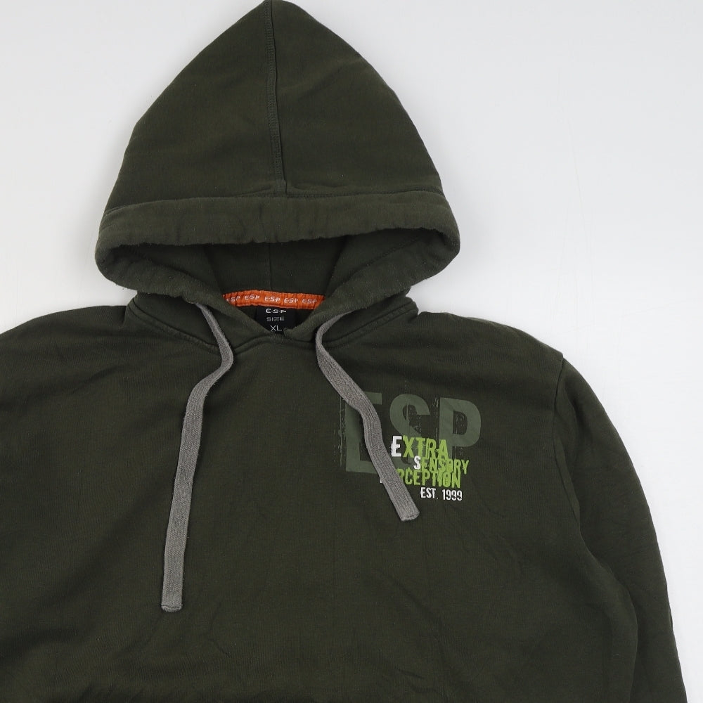 ESP Mens Green  Cotton Pullover Hoodie Size XL