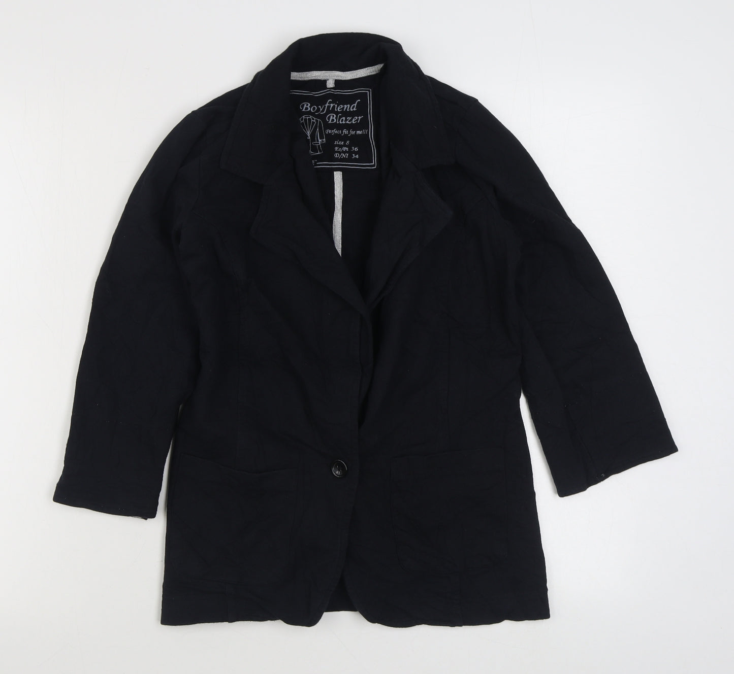 Denim & Co. Womens Blue   Jacket Blazer Size 8  Button