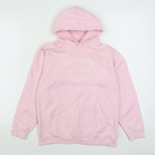 Awdis Girls Pink  Cotton Pullover Hoodie Size 12-13 Years  Pullover