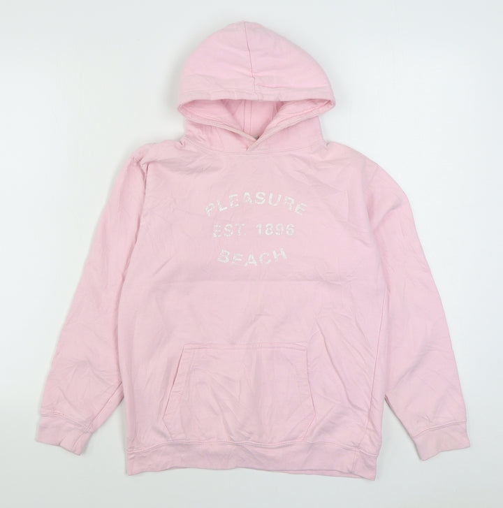 Awdis Girls Pink  Cotton Pullover Hoodie Size 12-13 Years  Pullover