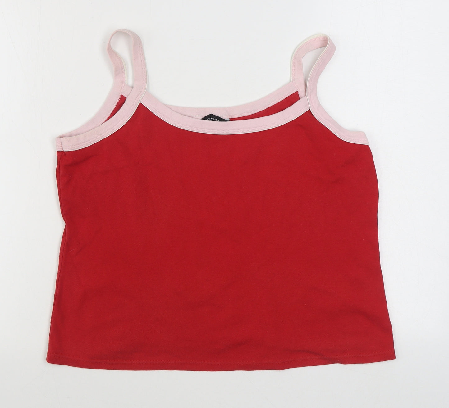 Dorothy Perkins Womens Red  100% Cotton Basic Tank Size 18 Scoop Neck