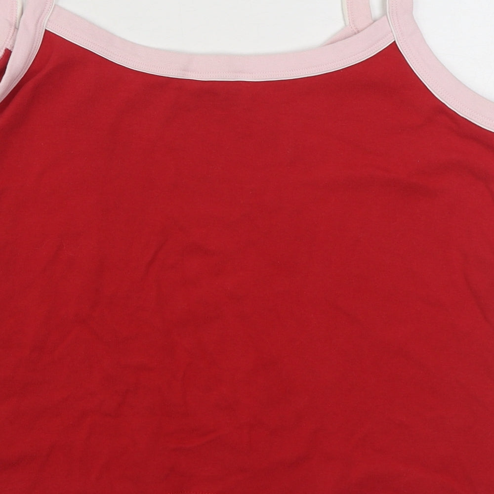 Dorothy Perkins Womens Red  100% Cotton Basic Tank Size 18 Scoop Neck