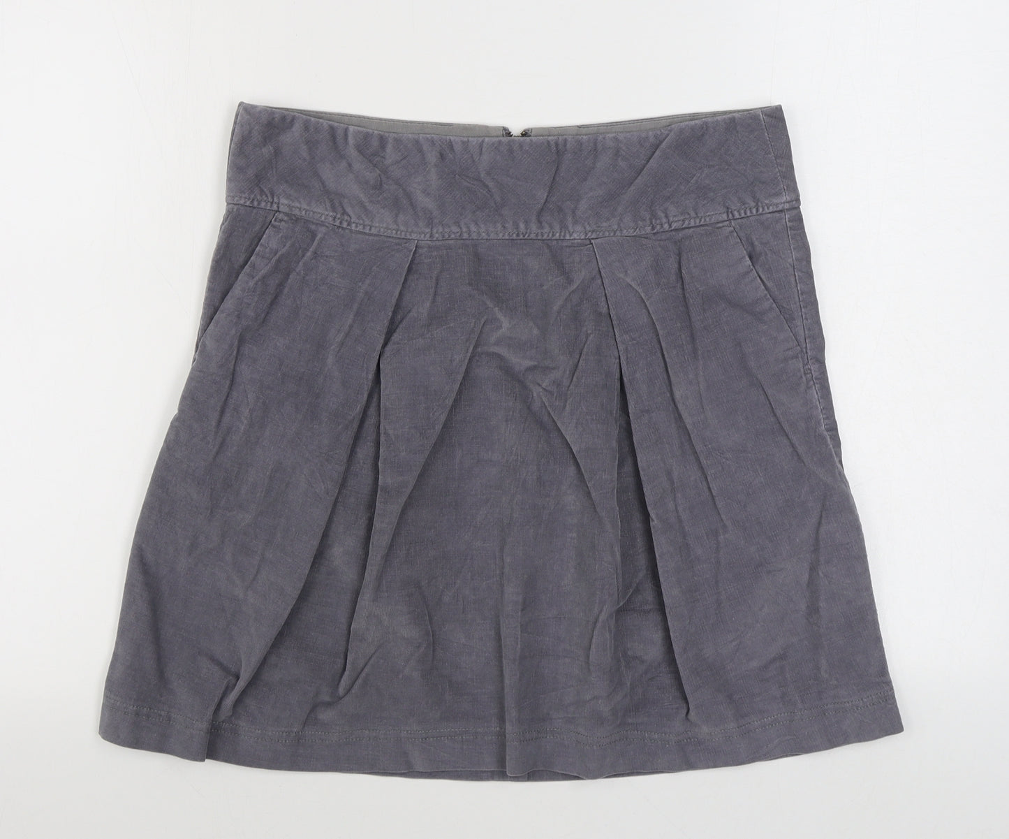 Sisley Womens Grey  Cotton A-Line Skirt Size M   Zip