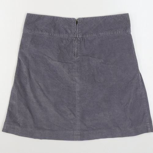 Sisley Womens Grey  Cotton A-Line Skirt Size M   Zip
