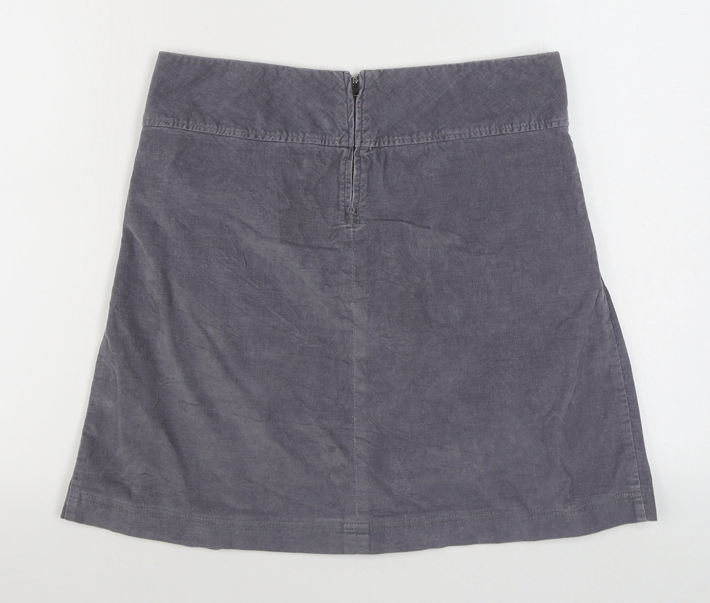 Sisley Womens Grey  Cotton A-Line Skirt Size M   Zip