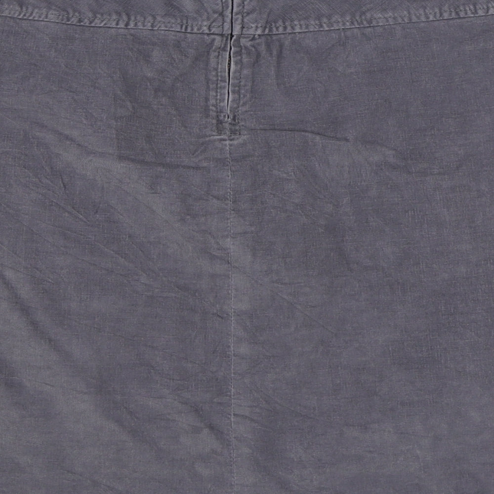 Sisley Womens Grey  Cotton A-Line Skirt Size M   Zip