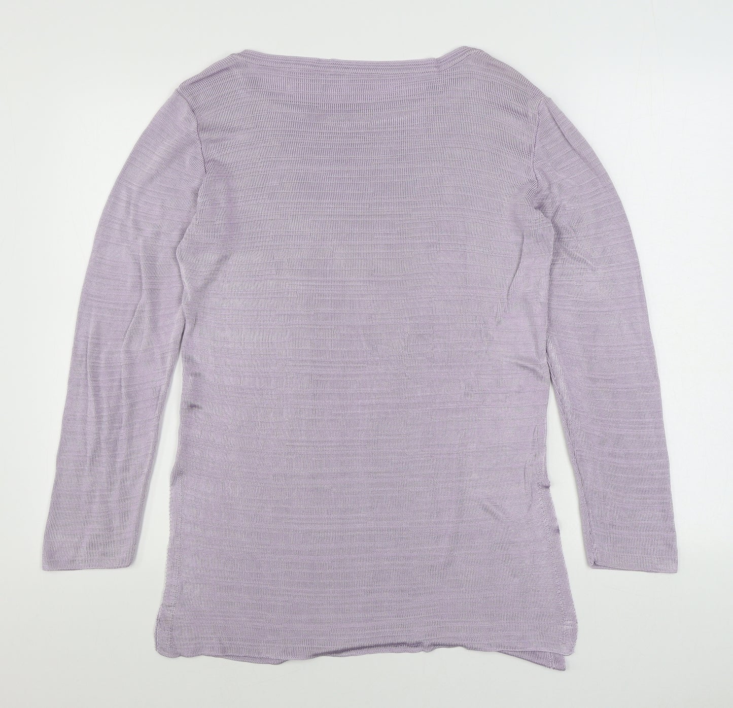 Marks and Spencer Womens Purple Boat Neck  Viscose Pullover Jumper Size 14