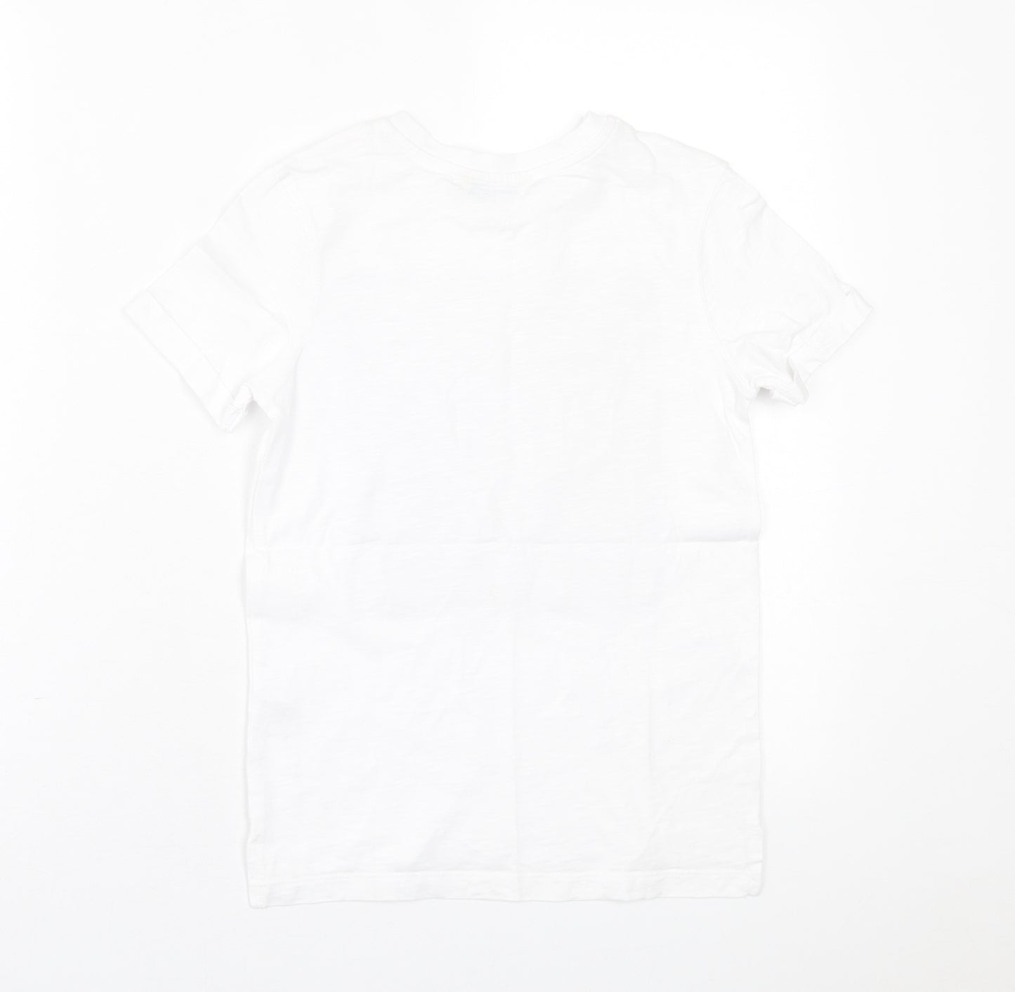 George Boys White  Cotton Basic T-Shirt Size 7-8 Years Crew Neck Pullover - Best Bro