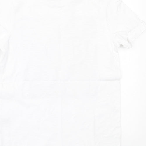 George Boys White  Cotton Basic T-Shirt Size 7-8 Years Crew Neck Pullover - Best Bro