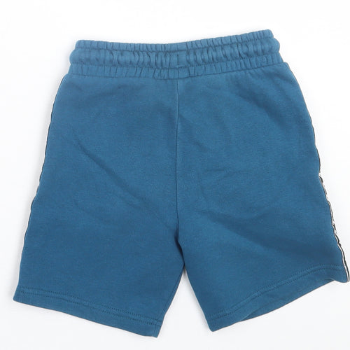 George Boys Blue  Cotton Sweat Shorts Size 5-6 Years  Regular Tie