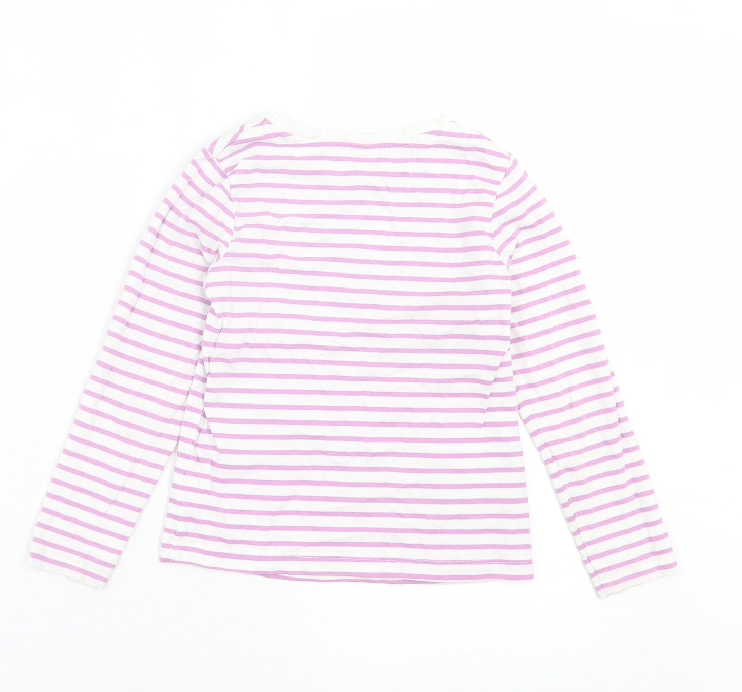 George Girls Purple Striped Cotton Basic Casual Size 4-5 Years Crew Neck Pullover