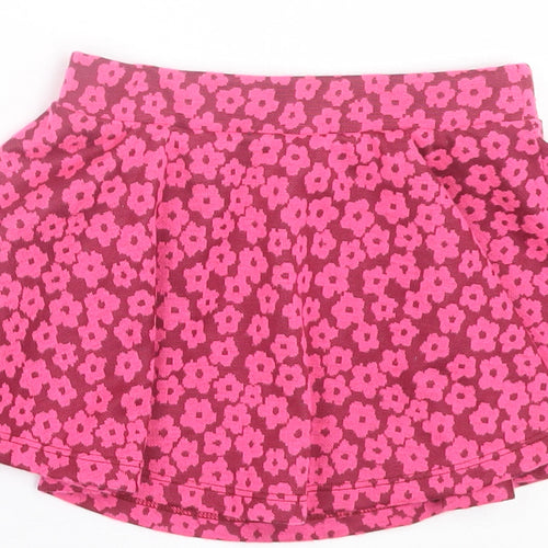 Matalan Girls Pink Floral Polyester A-Line Skirt Size 5 Years  Regular Pull On