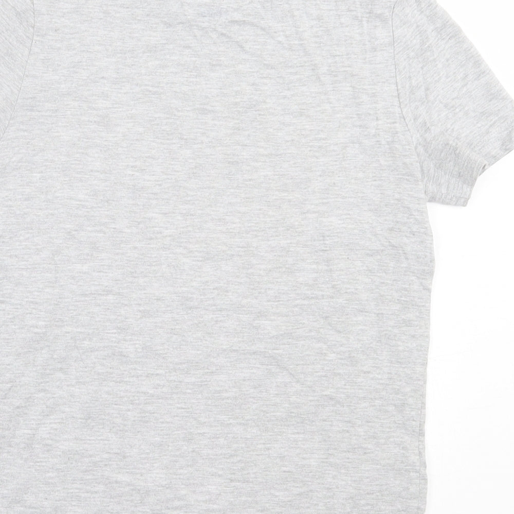 F&F Boys Grey  Cotton Basic T-Shirt Size 8-9 Years Crew Neck Pullover