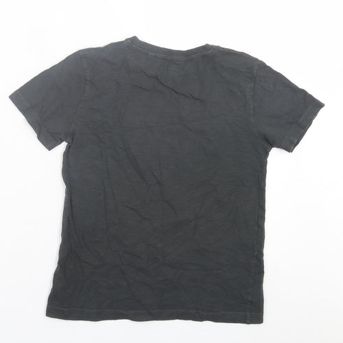 NEXT Boys Grey  Cotton Basic T-Shirt Size 8 Years Crew Neck Pullover