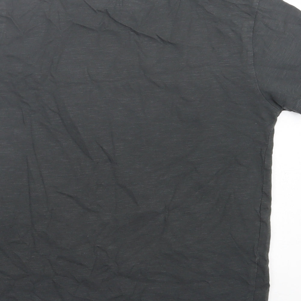 NEXT Boys Grey  Cotton Basic T-Shirt Size 8 Years Crew Neck Pullover