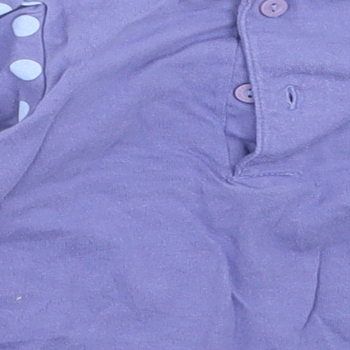 M&Co Girls Purple Polka Dot Cotton Basic Casual Size 3-6 Months Crew Neck Button