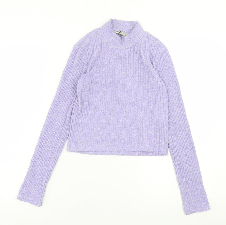 Stradivarius Womens Purple High Neck  Polyester Pullover Jumper Size S   - cropped