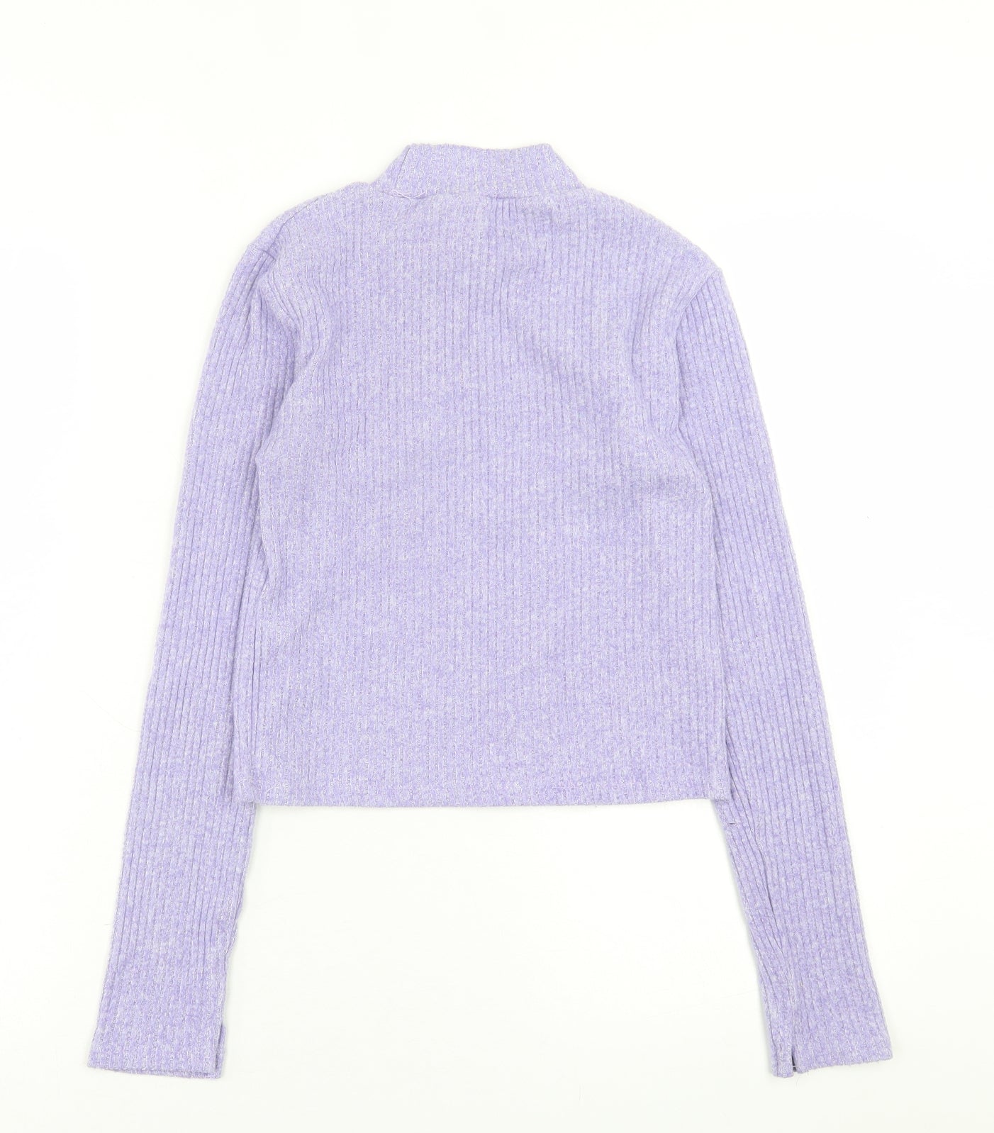 Stradivarius Womens Purple High Neck  Polyester Pullover Jumper Size S   - cropped