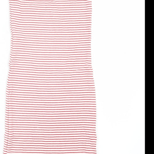 New Look Womens Red Striped Cotton Bodycon  Size 10  Off the Shoulder Pullover