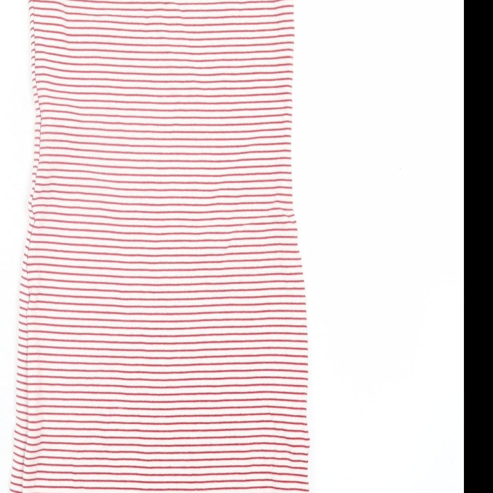 New Look Womens Red Striped Cotton Bodycon  Size 10  Off the Shoulder Pullover