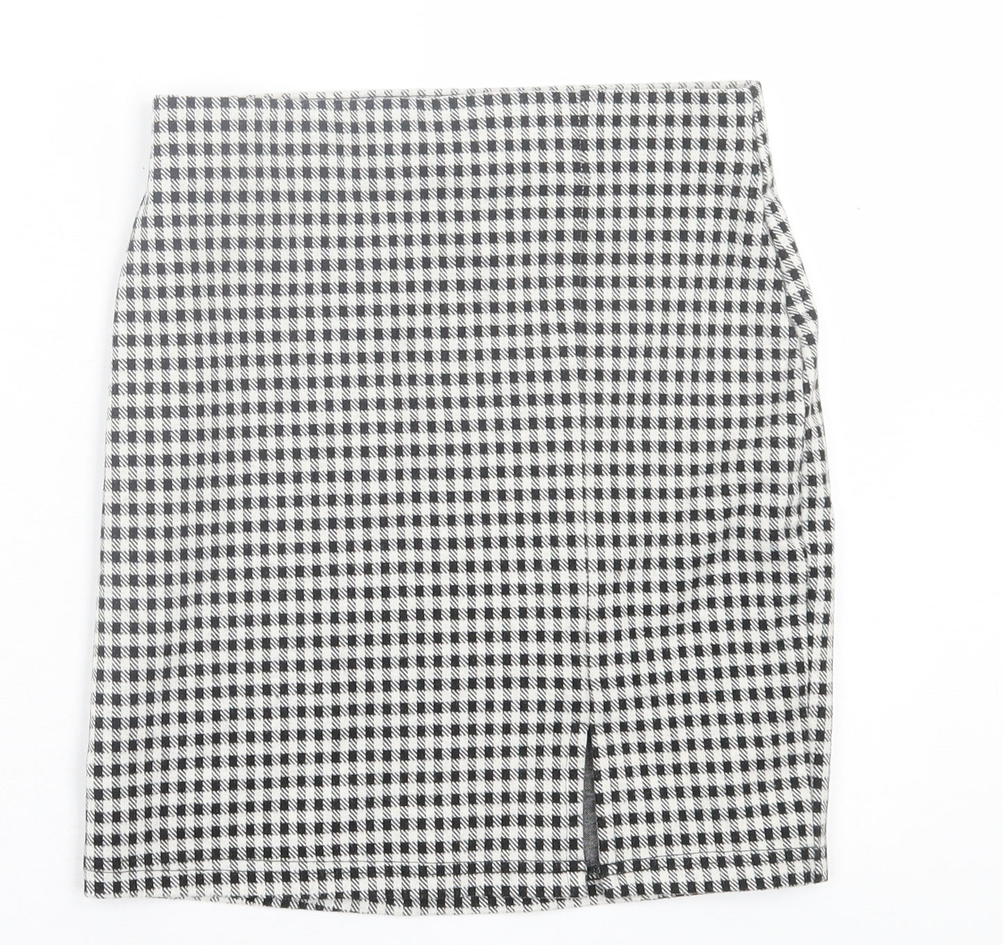 New Look Womens Grey Plaid Polyester Straight & Pencil Skirt Size 6