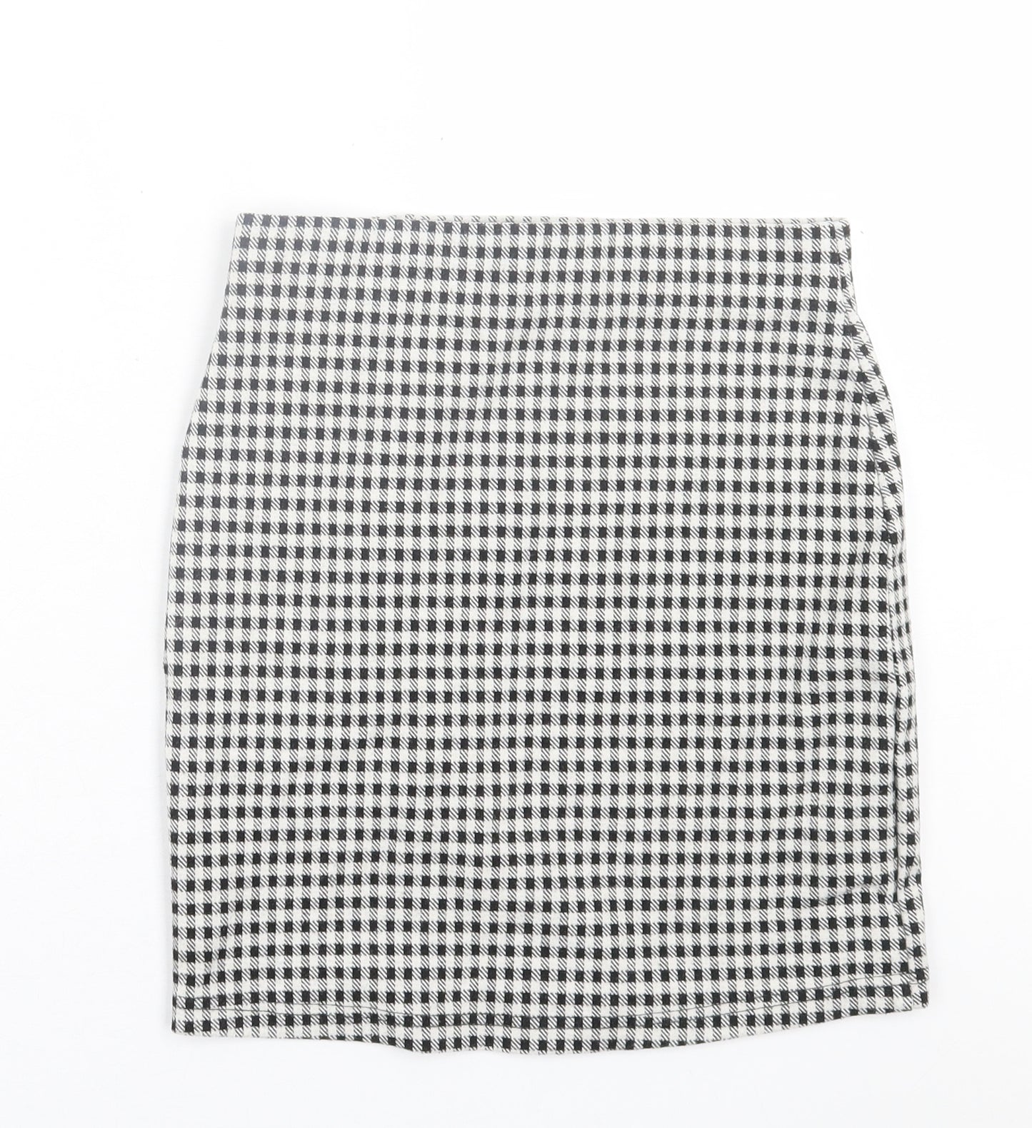 New Look Womens Grey Plaid Polyester Straight & Pencil Skirt Size 6