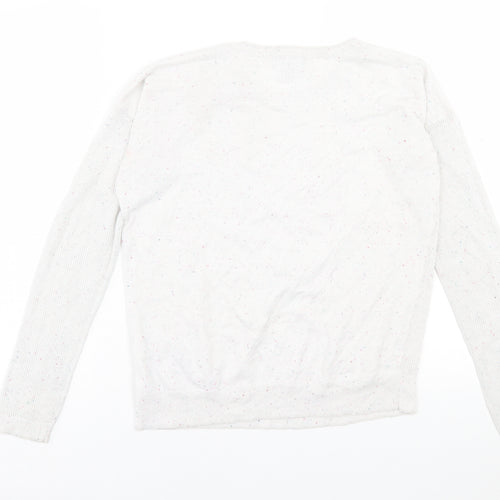 New Look Womens Grey Crew Neck  Cotton Pullover Jumper Size 12