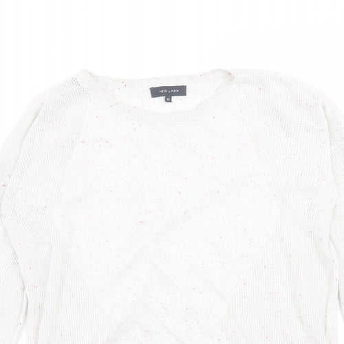 New Look Womens Grey Crew Neck  Cotton Pullover Jumper Size 12