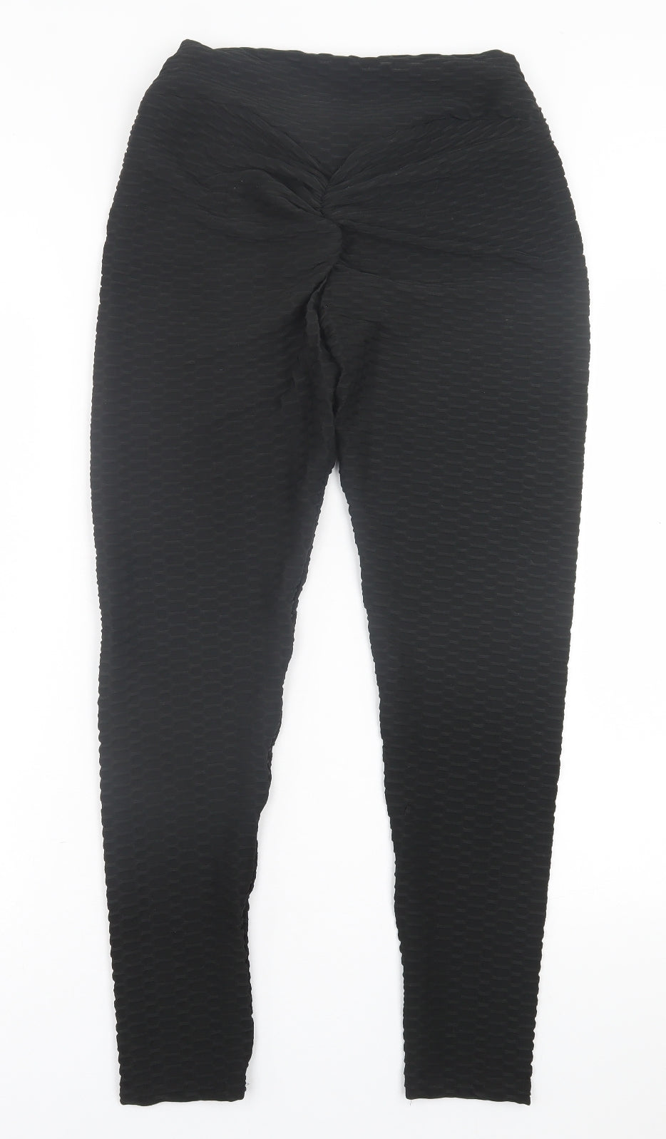 Preworn Womens Black  Polyester Capri Leggings Size L L30 in   - Honeycomb Leggings
