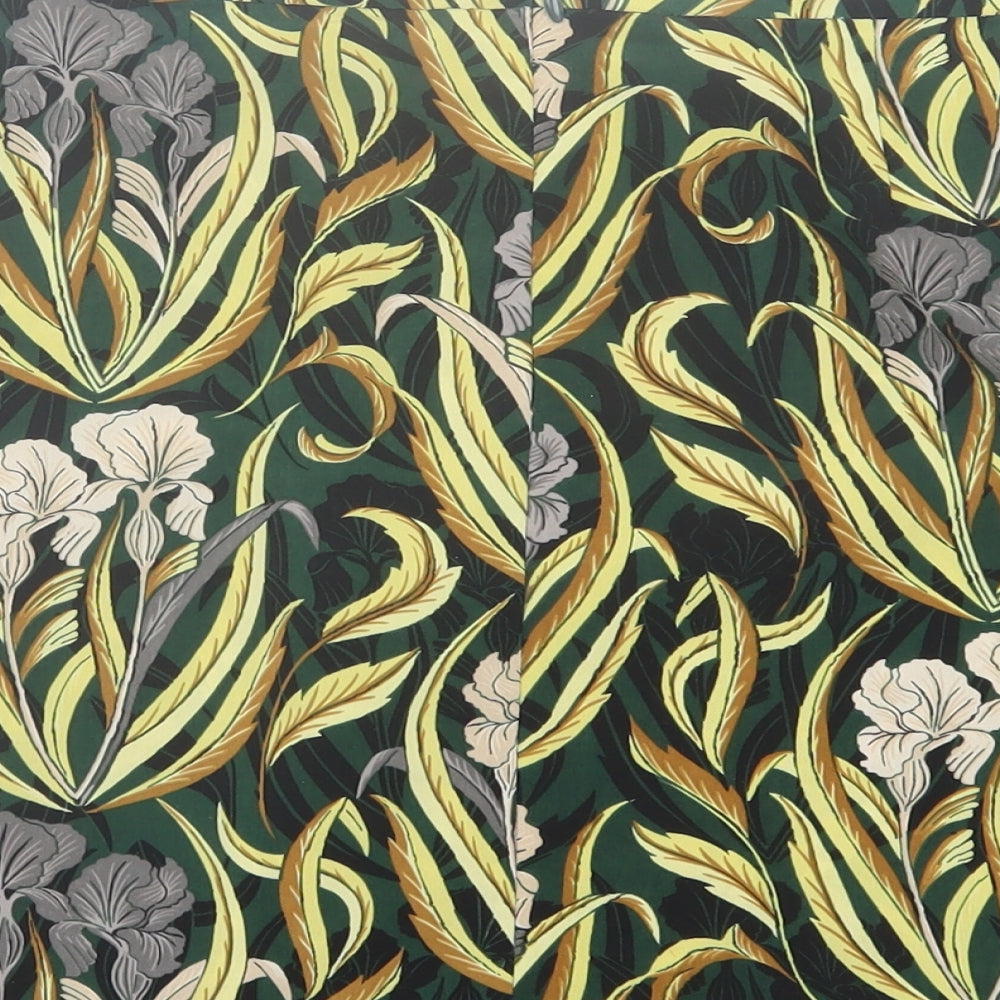 NEXT Womens Green Geometric Polyester A-Line Skirt Size 12   Zip