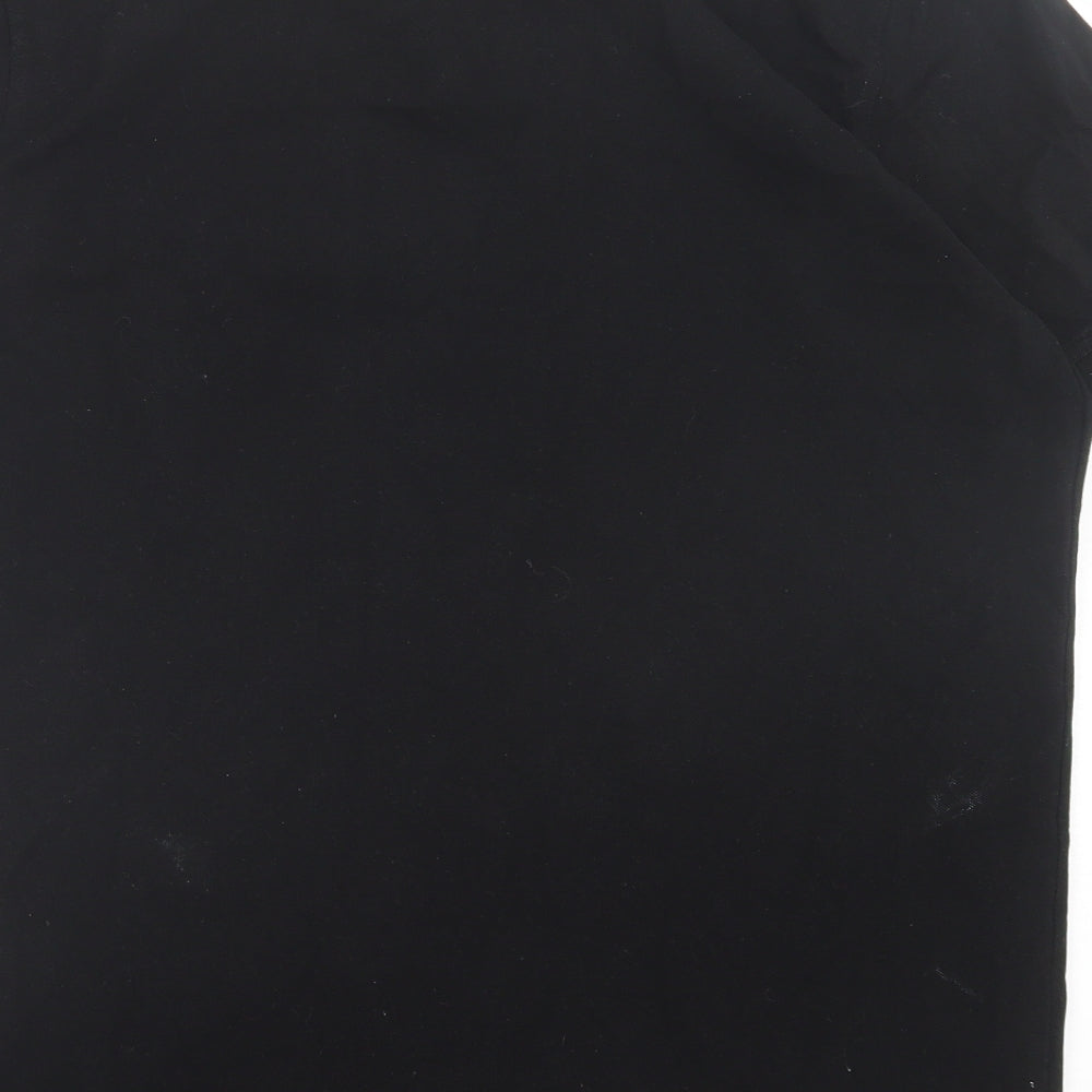 Pierre Cardin Mens Black  Cotton  Polo Size L Collared Button