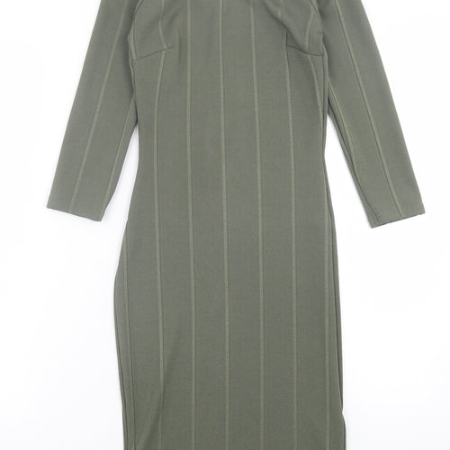 Miss Selfridge Womens Green  Polyester Bodycon  Size 8  Off the Shoulder Pullover
