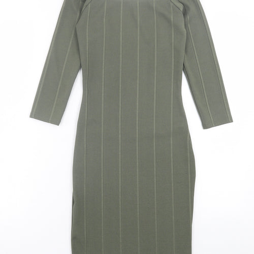 Miss Selfridge Womens Green  Polyester Bodycon  Size 8  Off the Shoulder Pullover