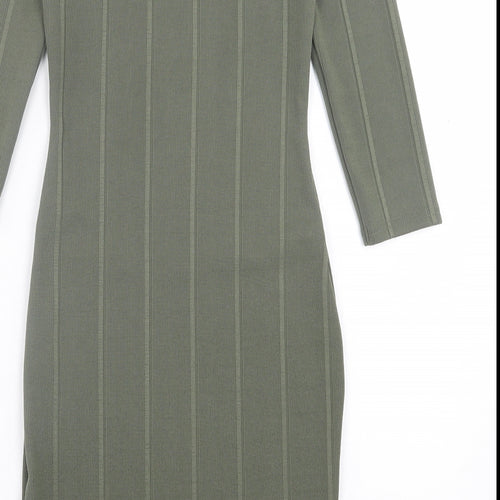 Miss Selfridge Womens Green  Polyester Bodycon  Size 8  Off the Shoulder Pullover
